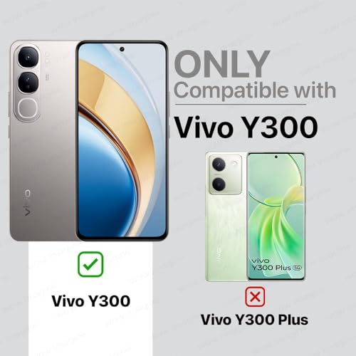 Image of AIBEX Compatible for Vivo Y300 5G Flip Cover Leather Finish with Magnatic Closure | Inside TPU with Card Pockets | Wallet Stand | Complete Protection Flip Case -Black