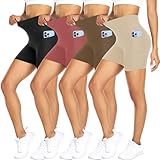 FULLSOFT 4 Pack Biker Shorts for Women – 5