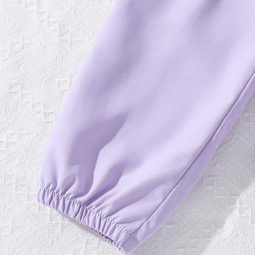 Girls Spring 2 Piece Outfits, Long Sleeve Sweatshirt Pullover Tops and Cargo Pants Elastic Waist Casual Jogger Pants4