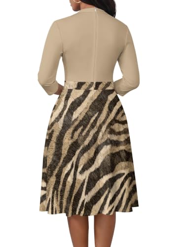 Image of PinkPatty Women's Casual A-line Midi Dresses 3 /4 Sleeve V Neck Fit and Flare Dress with Pockets