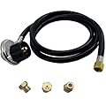 Caoooort Natural Gas to Propane Conversion Kit, Universal Gas Grill Regulator Replacement Parts, Propane Tank Hose for Most LP Gas Grill, Fire Pit Table,Blackstone Table Grill,Weber Charbroil,Nexgrill