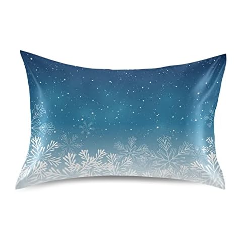 KEEPREAL Blue Satin Pillowcase for Hair and Skin Cover