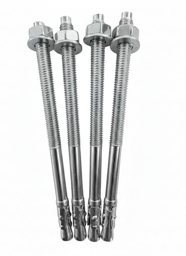 Pernos de Anclaje M8 x 130 mm (4 uds) | Acero Galvanizado | Tacos Metálicos de Expansión para Hormigón y Piedra