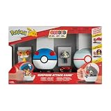 Pokemon Surprise Attack Game - Paquete múltiple con Fennekin y Pancham, figuras de batalla de 5 cm, gran bola y bola Premier