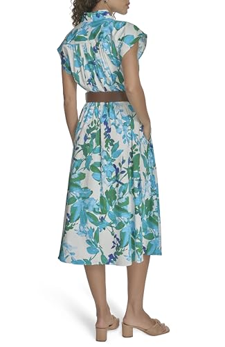 Calvin Klein Women's Cotton Belt Short Sleeve Midi Dress3