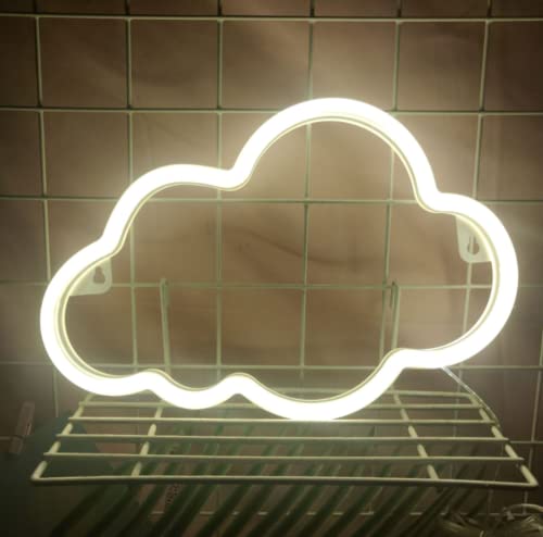 ネオンナイトライト, LEDネオンサイン常夜灯雲ネオンライト子供用ネオンライト寝室用バッテリーUSB作動 (暖かい)