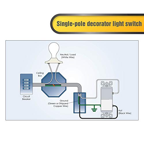 Faith [10-Pack] Single-Pole Decorator Paddle Wall Light Switch, 15A 120/277V, On/Off Rocker, White, 10-Piece - Thumbnail 5