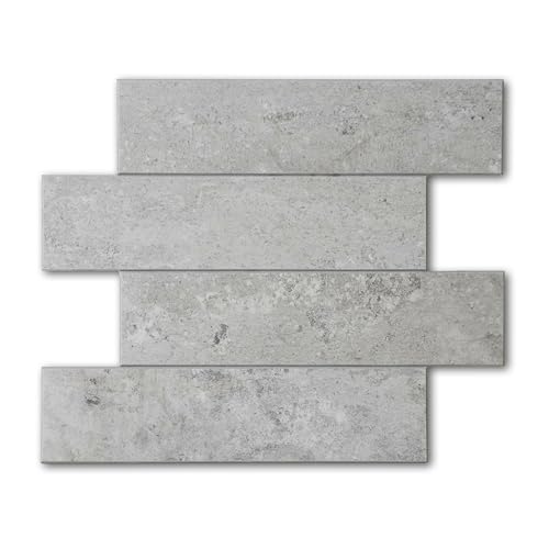 W&S 10-Sheet Peel and Stick Subway Tile Backsplash, Rigid Faux