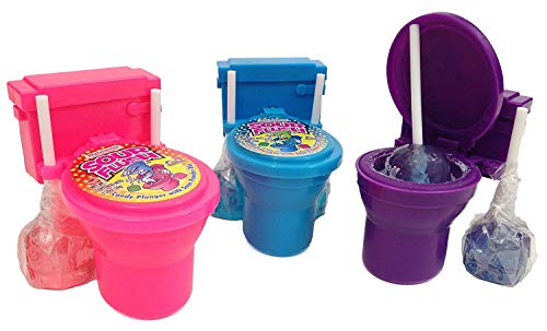 Sour Flush Candy - Toilet with Candy Plugers and Powder Dip 3 Pack