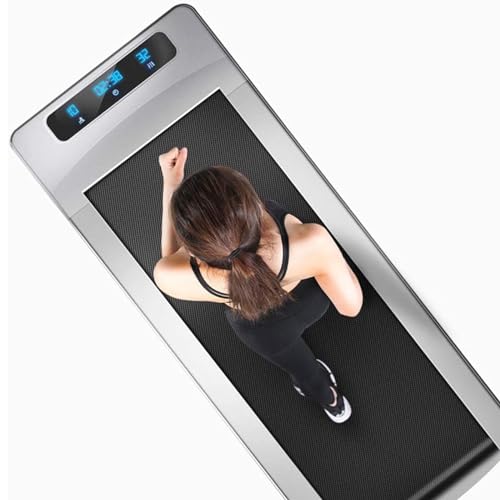 Image of Folding Treadmills Treadmills, Flat Electric Treadmill Home Small Ultra-Thin Silent Walking Hines Led Display, 1-6Km /H, Remote Control