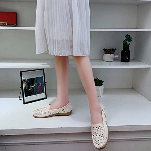segolike Mocassins Femininos Clássico Oco Casual Couro PU Caminhada Sapatilhas Respiráveis Mocassins