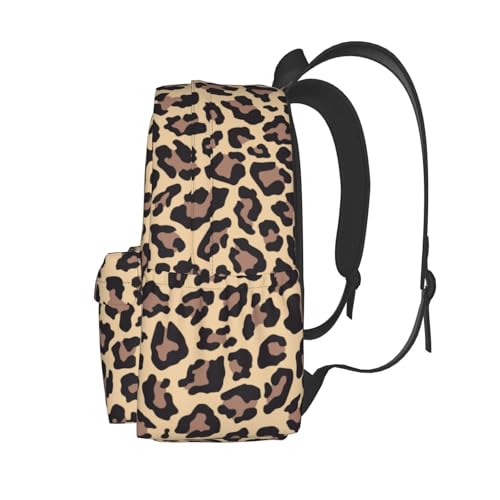 Leopard Animal Texture Laptop Backpack For Men Women, Lightweight Daypack Bookbag For Daily Commutes Business Travel Hiking2
