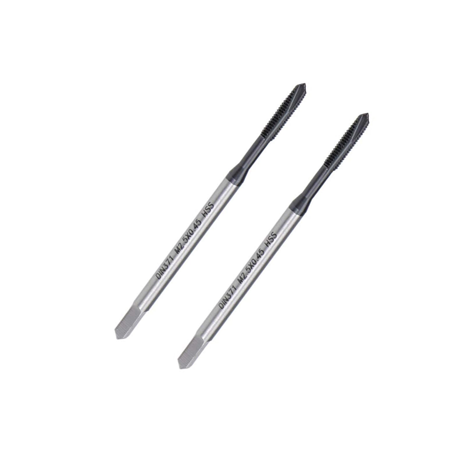 MACHSWON Spiral Point Threading Tap M2.5 x 0.45mm, for Through-Hole Threads, H2 High Speed Steel, TICN Coated Finish