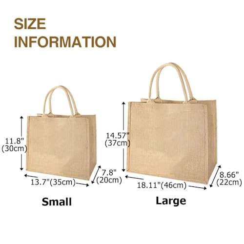 Bolsa tote personalizada de yute para mujer miniatura 5