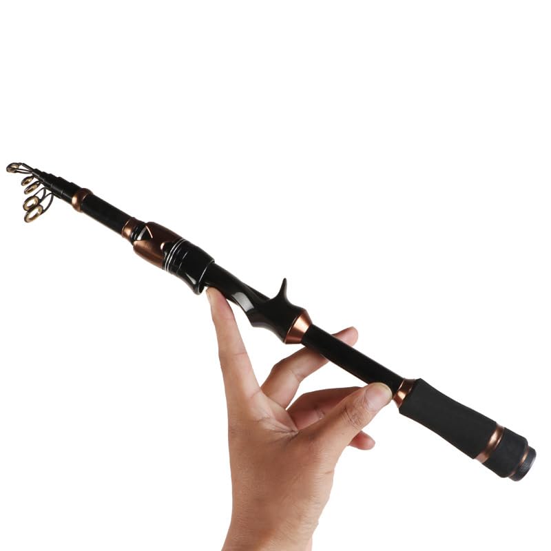 Telescopic Casting and Spinning Fishing Rods, Bronze Warrior Toray 24-Ton Carbon Matrix Telescopic Pole & Solid Carbon Tip, Travel Rod, Light Weight and Short Collapsible Rods