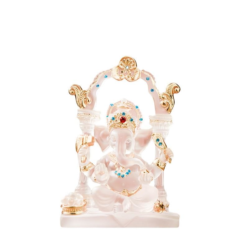 Statue de Ganesha figurine éléphant émaillée 20 cm décor de Bouddha et autel de maison