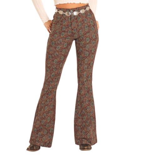 Rock & Roll Denim Women's Reversible Aztec Button Flare Jeans4