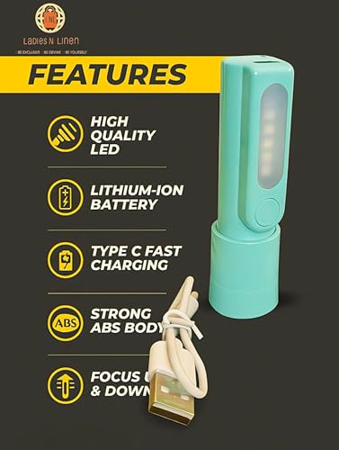 Image of Mini LED Rechargeable Torch Light with USB Charging | Portable 3-Inch Compact Flashlight for Travel, Power Cut & Outdoor Use | 3 Light Modes