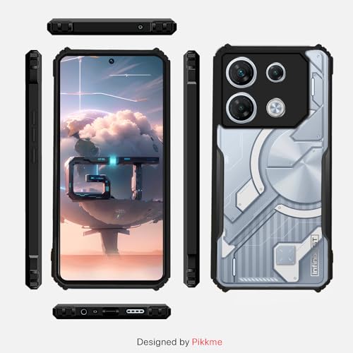 Image of Pikkme Infinix GT10 Pro 5G Back Cover | Crystal Clear Transparent Back | Ultra Hybrid | Full Camera Protection | Raised Edge | Bumper Back Case (Black)
