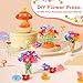 Maypott DIY Fabric Flower Bouquets Maker, Mushroom Flower Making Kit for Girls Craft Kits for 3 4 5 6 7 8 9 10+ Year Old Kids, Toys for Girls Birthday Gift Parent-Child Educational Interactive Toy