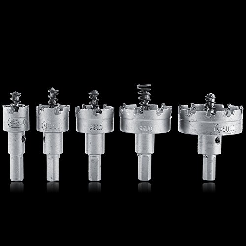 Set de 5 Brocas HSS de 20-50 mm con Punta de Carburo para Metal miniatura 5