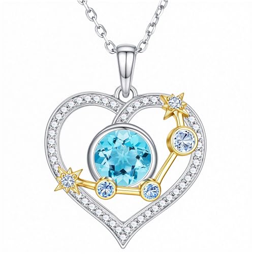 Iefil Pisces Zodiac Necklace for Women...