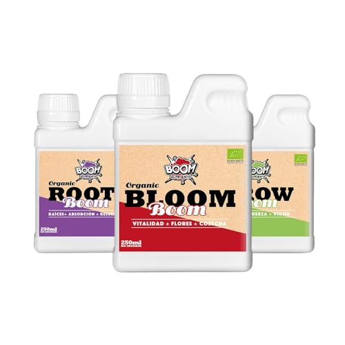 Boom Nutrients | Kit de Abonos Orgánicos Completo con Estimulador de Raíces | Organic Tripack 250 ml