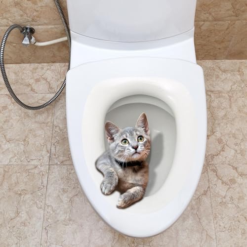Pegatina para inodoro de gato como regalo original de hogar 6