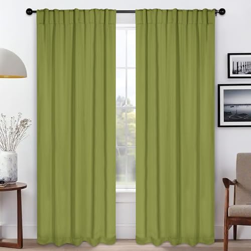 Superior Cortinas Opacas, oscurecimiento de habitación, Dormitorio, Detalles de Ventana de Estar, Bloqueo Solar, térmicas, colección clásica, Moderna, sólida, Juego de 2 Paneles, pestañas traseras y