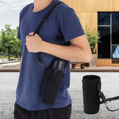 Foto von Garosa Universal Flaschenhülle Neopren abnehmbare Wasserflasche mit Schultergurt für Wandern, Angeln, Laufen, Spazieren und Trekking