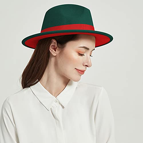 Image of Womens & Mens Fedora Hats, Wide Brim Fedora Hats for Women Men