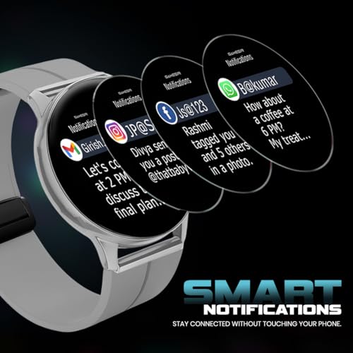 Image of GameSir Evo Vista Smartwatch, 1.39 inch HD Round Display, Bluetooth Calling, Heart Rate & SPO₂, 100+ Sports Modes, IP67, Long Battery Life for Men & Women (Magnatic Grey)