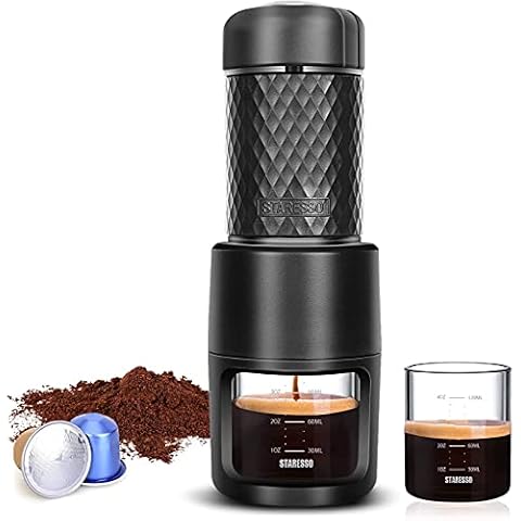 STARESSO Portable Coffee Maker Manual Espresso Coffee Machine Compatible with Ground Coffee & Nestle Capsule Minipresso for Home Office Travel Outdoor Camping Cover