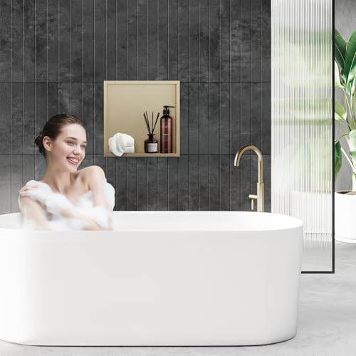 Shower Niche,Stainless Steel,Recessed Niche Shower for Bathroom Storage,no tiling Required, 12" X 12" X 4",Champagne Gold - Image 3
