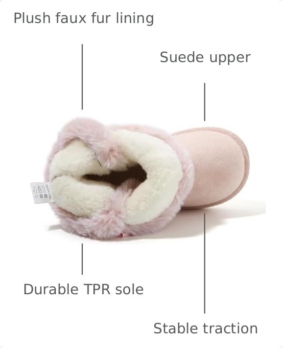 Image of Femizee Girls Boys Warm Winter Boots Kids Outdoor Snow Boots(Toddler /Little Kid)