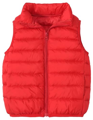 Happy Cherry Kids Puffer Down Vest for Boys Girls Winter Warm Sleeveless Padded Jacket Stand Collar Quilted Waistcoat