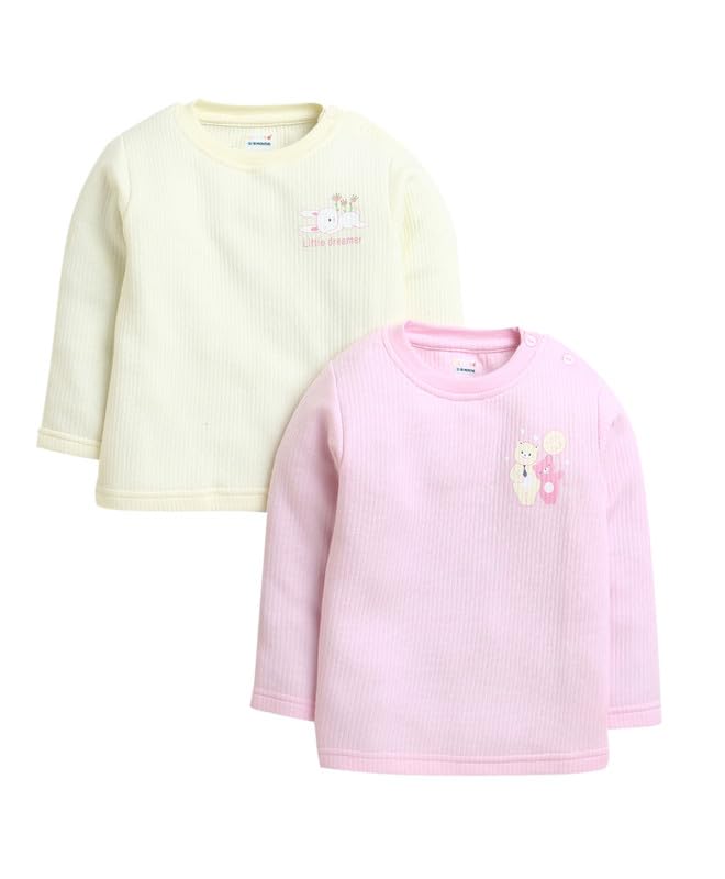 BUMZEE Girls Cotton Regular Fit Full Sleeves Thermal T-Shirts Pack of 2 (Peb9626)-picture-35