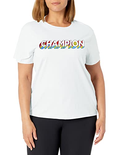 T-Shirt Femme Champion avec logo imprimé vintage et coupe droite confortable