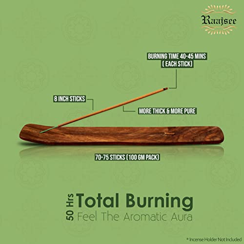 Image of Raajsee Incense Sticks Eucalyptus 100 gm Pack-100% Pure Organic Natural Hand Rolled Free from Chemicals-Perfect for Church, Aromatherapy,Relaxation,Meditation,Positivity & Sensual Therapy