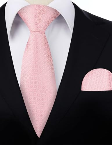 Image of Alizeal Mens Vintage Solid Plaid Tie with Pocket Square 3.15inches Necktie Set