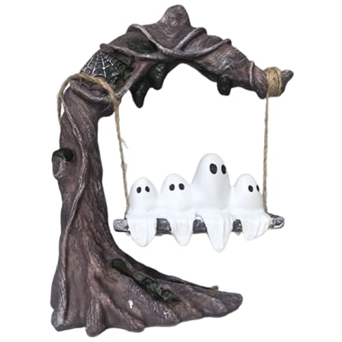 Fantasma de Halloween de resina resistente con diseño colgante para jardín 2