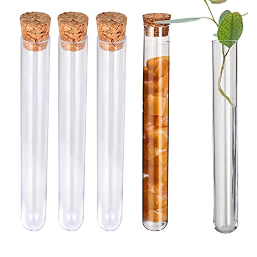 Tubes à Essai En Plastique - 15 Pièces Avec Bouchon (15cm X 10mm) - Transparents Et Étanches