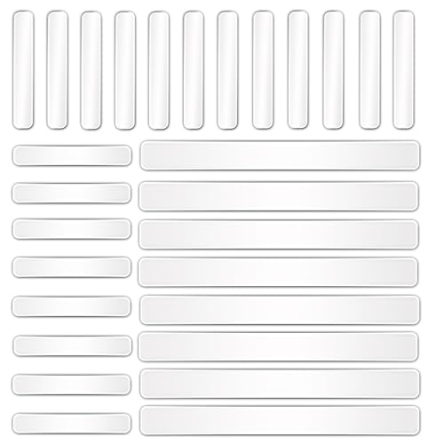 CONSSS 28PCS Wall Bumpers, Clear Cabinet Door Bumper Ultra-Strong Clear Silicone Strips, Rubber Bumpers Self Adhesive Anti-Collision Pads Wall Protector for Furniture, Cabinets, Doors, Toilets