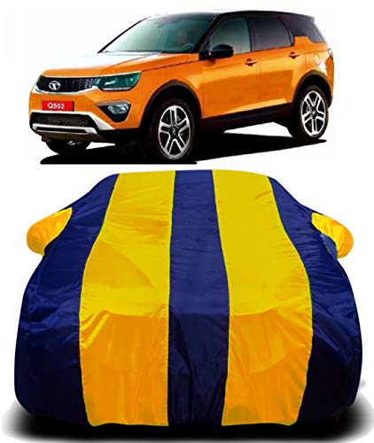 Image of Waterproof Car Cover with Ultra Surface Body Protection (Yellow Stripes) (Tata Q502)