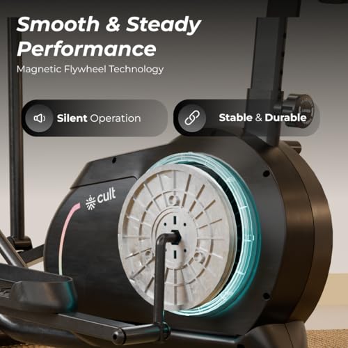 Image of Cult SmartCrossNeo Magnetic Elliptical Trainer | 4Kg Flywheel | Max Weight: 130Kg | Home Use Cross Trainer - Black