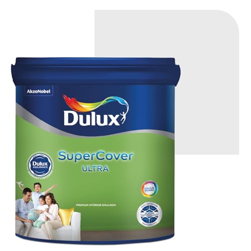 Image of Dulux SuperCover Ultra - Premium Interior Emulsion Paint For Walls and Ceilings | Smooth Matte Finish | Durable, Long-Lasting Paint with Extra Coverage, White (10L, Crystal, 4 Years Warranty)