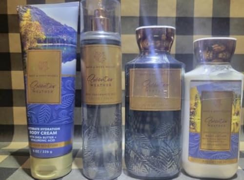 4 set Sweater Weather Fine Fragrance Mist Ultimate Hydration bath Body Cream Lotion Shower Gel