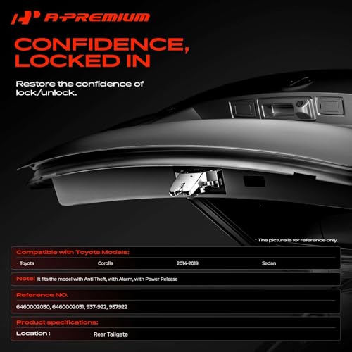 Image of A-Premium Trunk Latch Compatible with Toyota Corolla 2014-2019 Sedan, Rear Tailgate Lock Latch Actuator