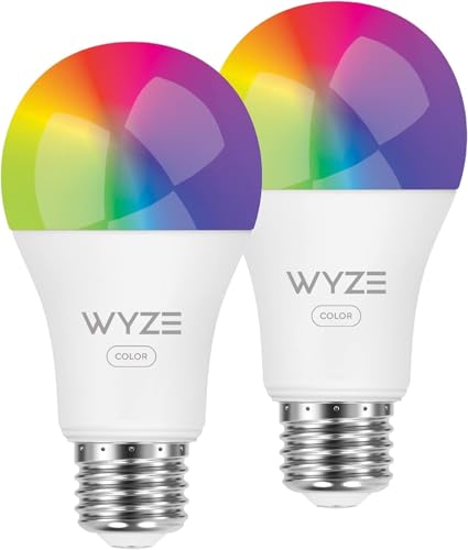 Image of Wyze Lifestyle Bulb Color, 1100LM Wi-Fi A19 Smart Bulb, 16 Million Colors & Tunable White, Works with Alexa and Google Assistant, 75W Equivalent, Dimmable, Timer, CRI>90, E26, No Hub Required, 2-Pack