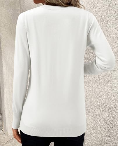Image of Women's Spring Sweaters 2026 Casual Long Sleeve Pullover V Neck Lightweight Sweatshirts Cute Blouse Tops